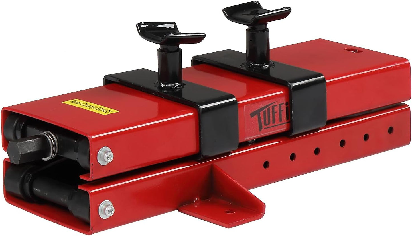TUFFIOM 1100LBS Motorcycle Scissor Lift Jack, Height Adjustable with Safety Pin & Support Saddles, Foldable Motorcycle Center Stand for Dirt Bike ATV, Red
