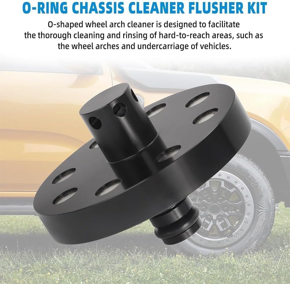 O-Ring Chassis Cleaner Flusher Kit,360° Spinning Nozzle, Undercarriage Cleaner with Quick Coupling, Efficient Wheel Arches/Undercarriage Cleaner Powerful Cleaning in Hidden Areas for All Car (2pc)
