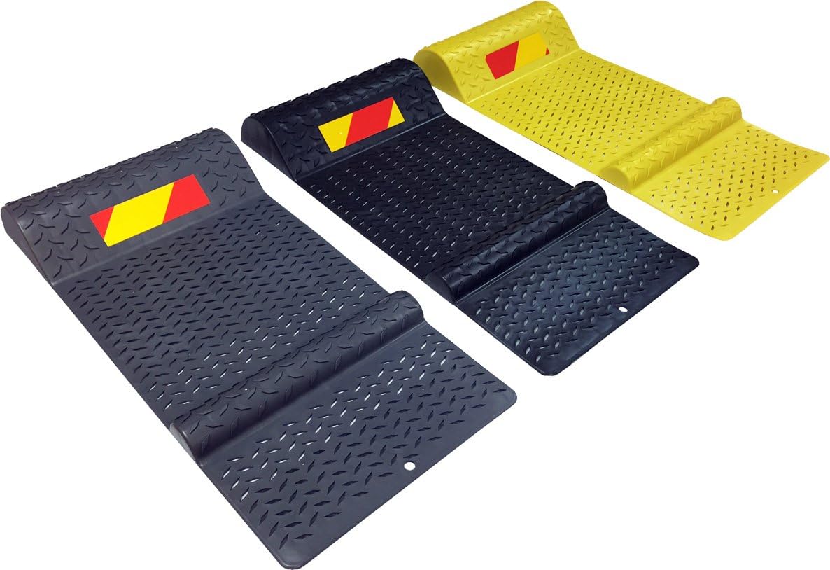 Electriduct Plastic Parking Mat Guides for Garage Vehicles, Antiskid Car Safety Park Aid - Yellow