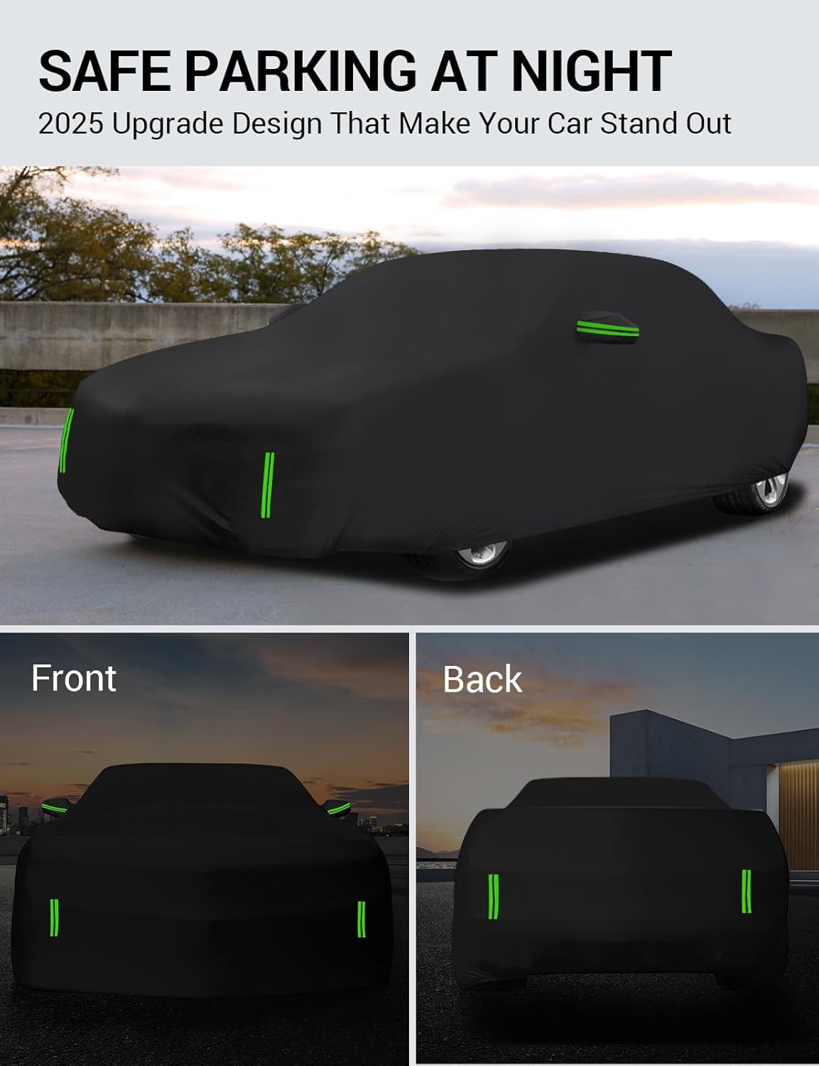 Proadsy 2025 Upgrade Car Cover for Honda Civic 2016-2023 2024 2025, Waterproof All Weather, Windproof Snowproof Rain Hail Sun UV Protection Full Outdoor Indoor Exterior Car Covers, Black