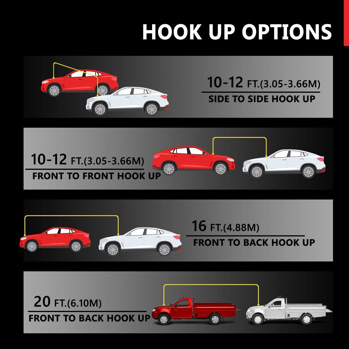 Auto Dynasty Heavy Duty 20 Feet 4 Gauge Booster Cable Power Jumper 500 AMP Emergency Battery Start Car/Motorcycle