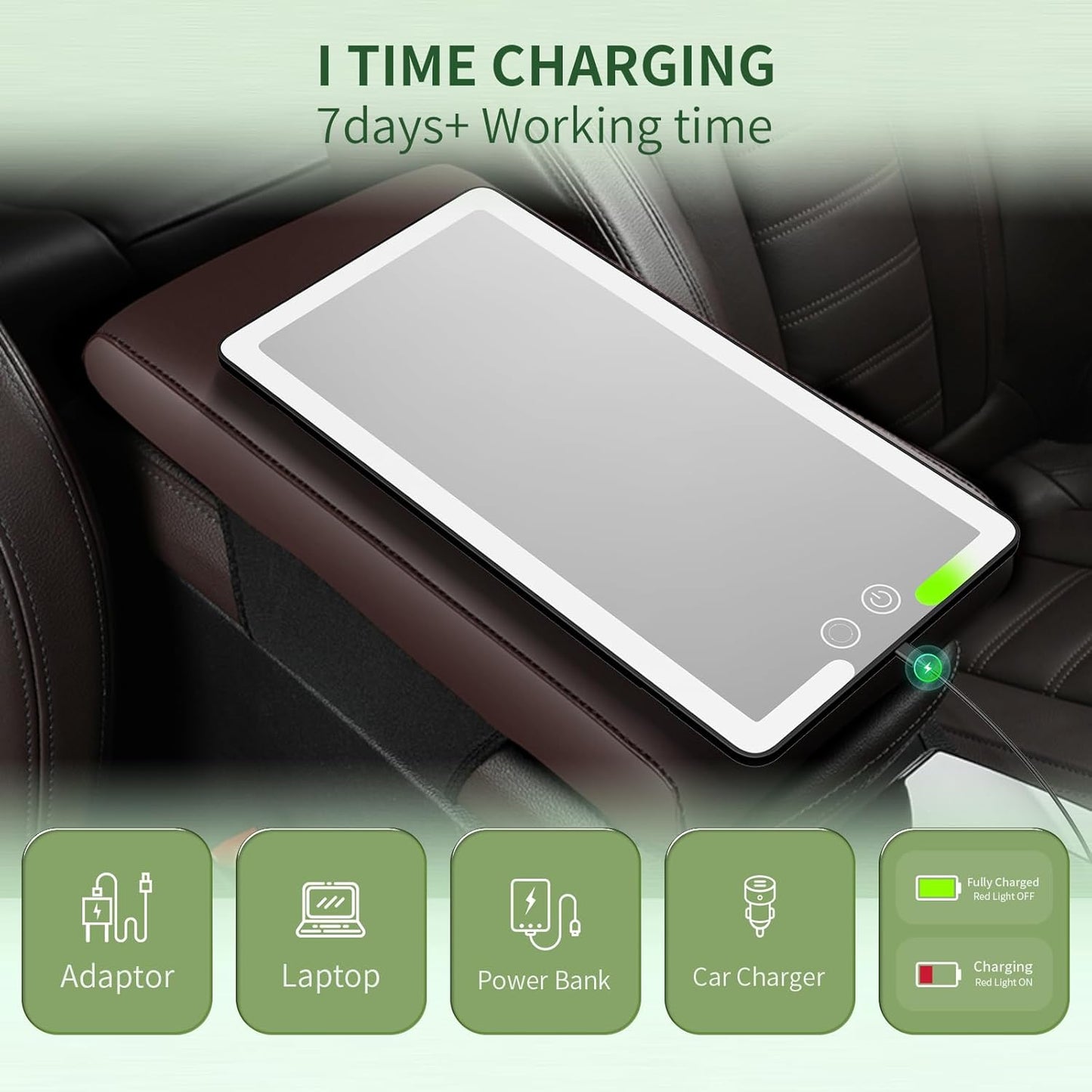 2 Pcs Car Sun Visor Vanity Mirror,Dimmable Rear View Visor Makeup Mirror with 3 Light Modes,Black