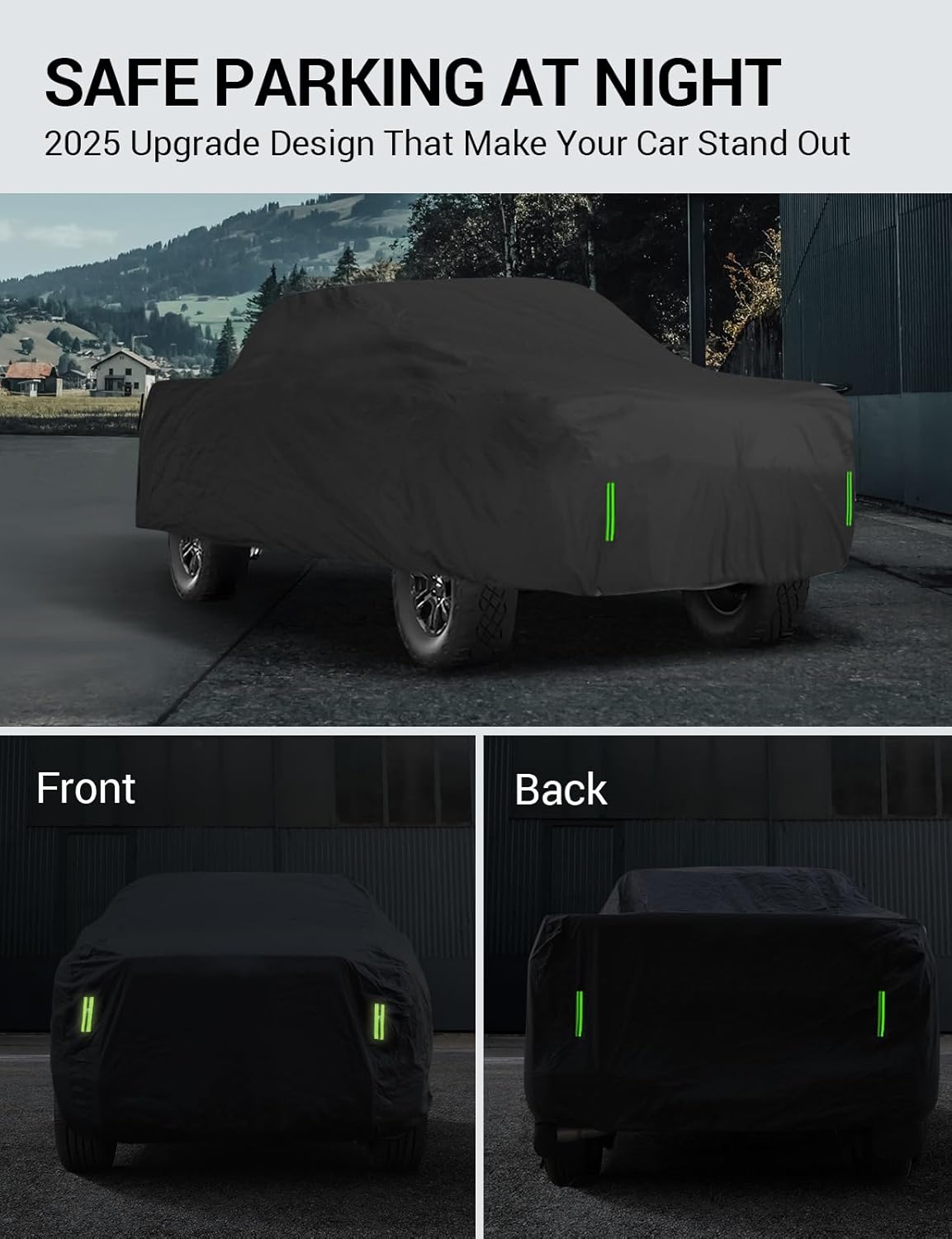 Proadsy 2025 Upgrade Car Cover Compatible with Chevrolet Chevy Silverado 1500 2019-2024 2025 Windproof All Weather Waterproof Sun Rain UV Dust Snow Protection Outdoor Covers