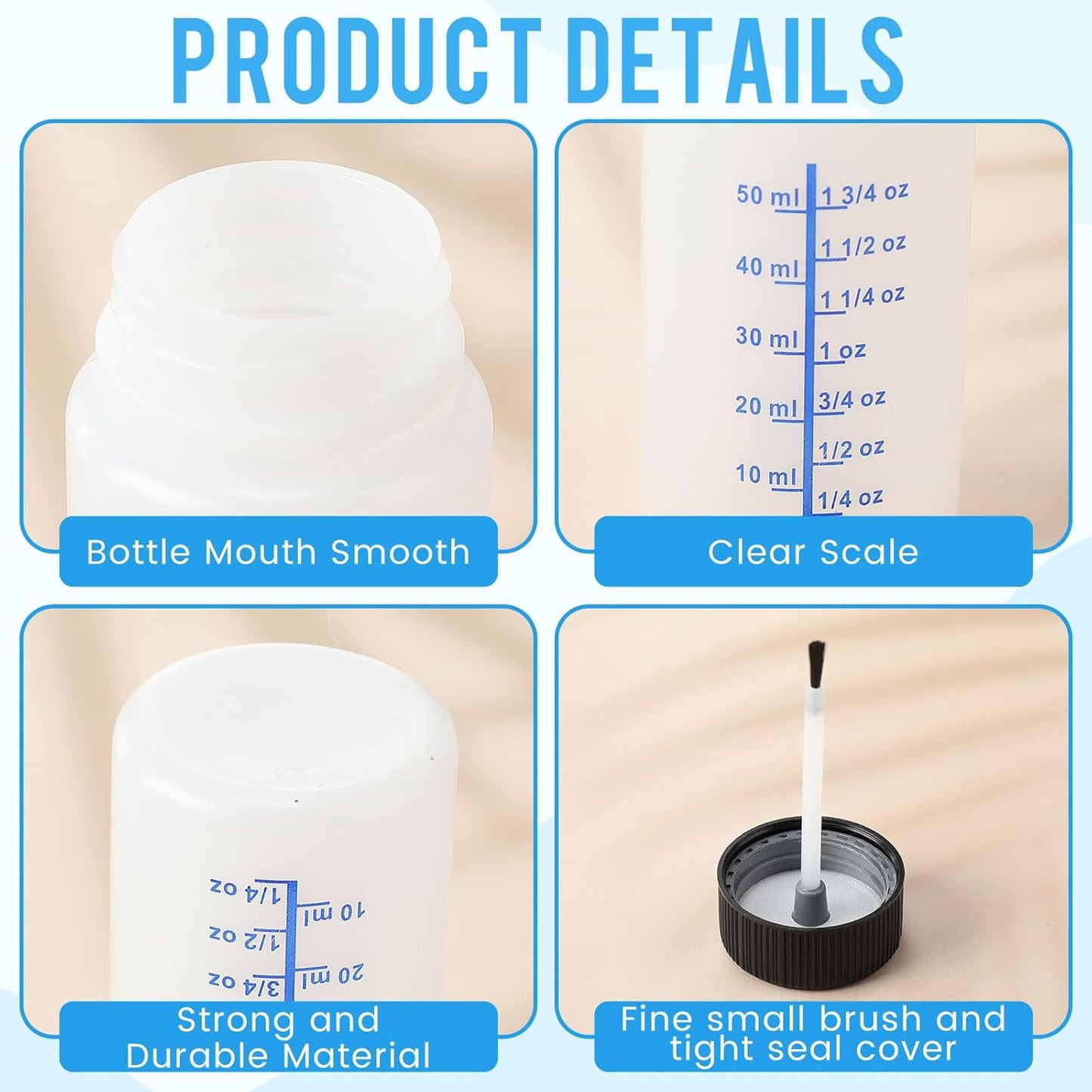 Mumufy 240 Pcs Touch up Paint Bottles with Brush and Lid Empty Touch up Bottle with Mixing Balls 2 oz Fluid Capacity Leftover Paint Container for Car Scratches Repair (Black,Blue)