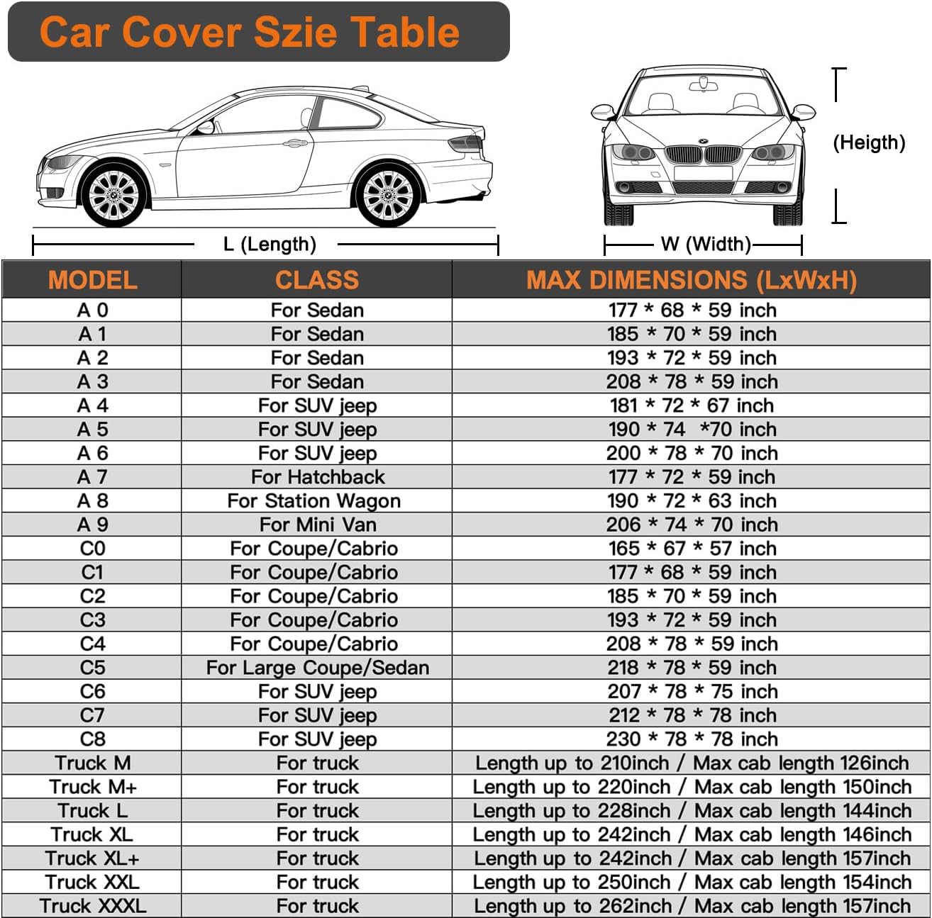 Kayme 7 Layers Heavy Duty Car Cover Waterproof All Weather, Full Exterior Cover Outdoor Snow Sun Uv Protection with Zipper for Automobiles, Universal Fit for Sedan (186 to 193 Inch)