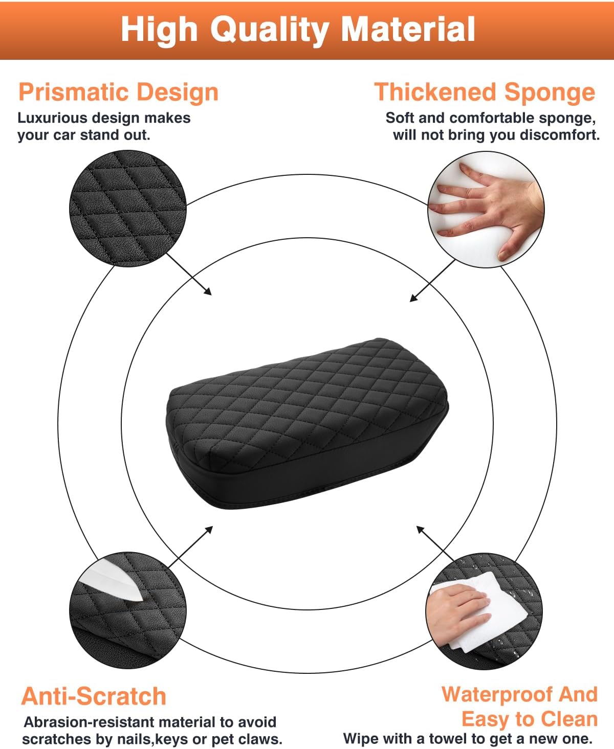 Shademax Custom for 2024 2025 2026 Chevy Trax Center Console Cover Armrest Cover for Chevrolet Trax LS/1RS/LT/2RS/ACTIV, Arm Rest Cushion Pad Leather Middle Console Lid Protector Trax Accessories