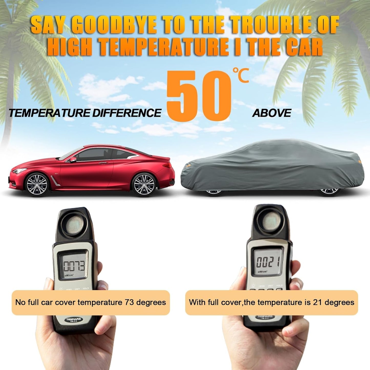 Kayme Heavy Duty SUV Car Cover Waterproof All Weather, Full Exterior Covers Sun Rain UV Protection. Universal Fit Audi Q5, BMW X3, Mazda CX-5, Hyundai Sante Fe, Tesla Model Y, Toyota RAV4, Honda CRV.