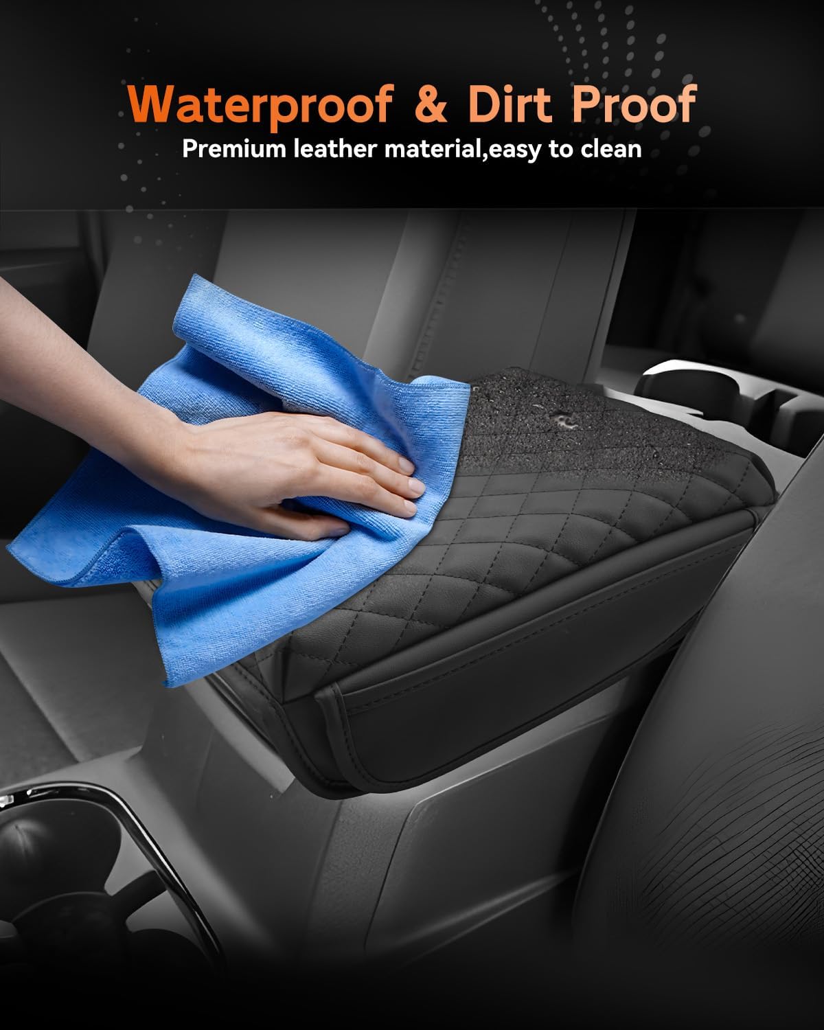 CDEFG for 2023-2025 GMC Canyon Center Console Cover Armrest Box Cover for Canyon (Elevation, AT4, Denali) 2023 2024 2025 Accessories Console Arm Rest Protector Checkered Padded Side Pocket