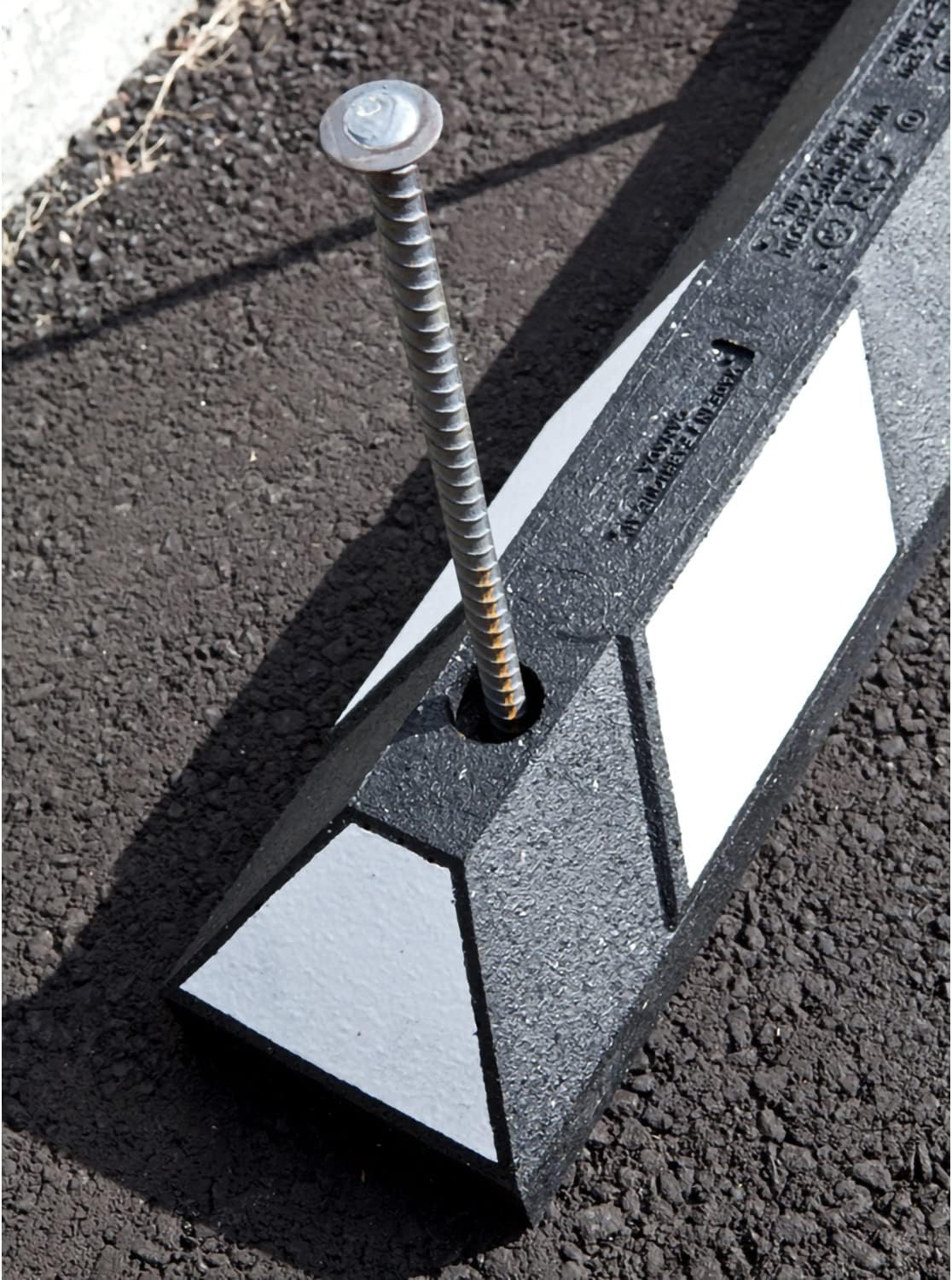 SmartSign Rebar Spikes - Pack of 100, Length 14", Diameter 1/2", Heavy Duty Metal Rebar Stakes for 6ft Parking Curbs/Wheel Stop/Speed Bump, Silver