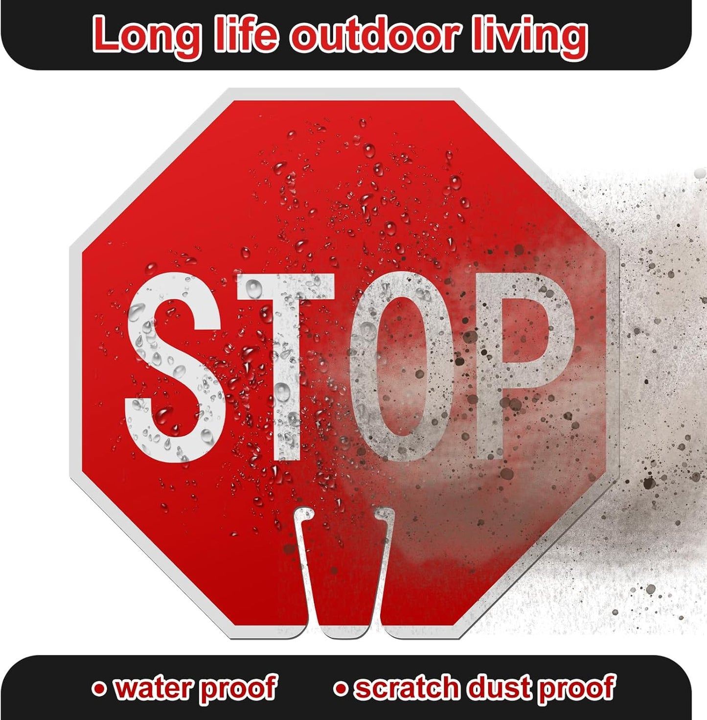 Geetery 12 Pcs Stop Signs 12 x 12 Inches PVC Traffic Cones Top Warning Signs Double Sided for Street Road Barricade Outdoor Weather Resistant Construction