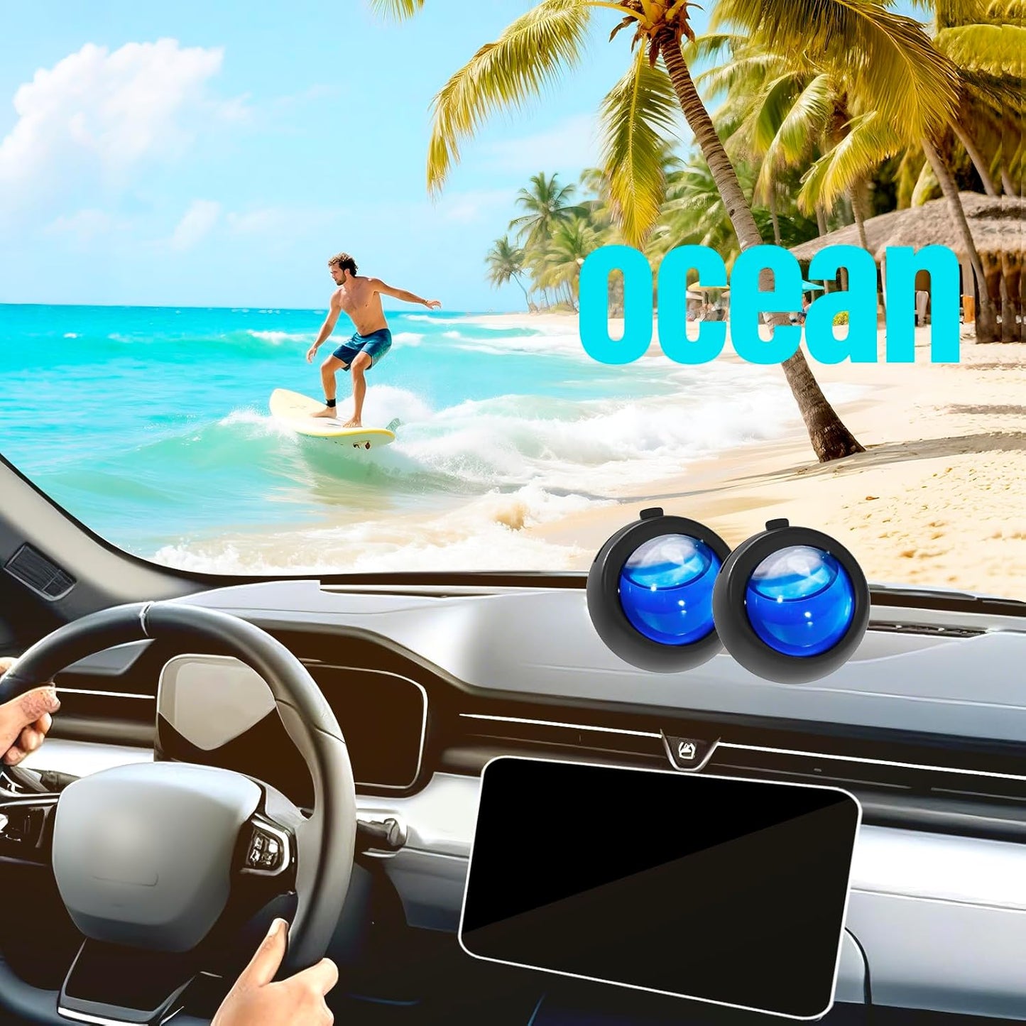 Car Air Freshener Vent Clips, Ocean Scent, 6 Pack, Long Lasting Scent Up to 180 Days, Car Fresheners