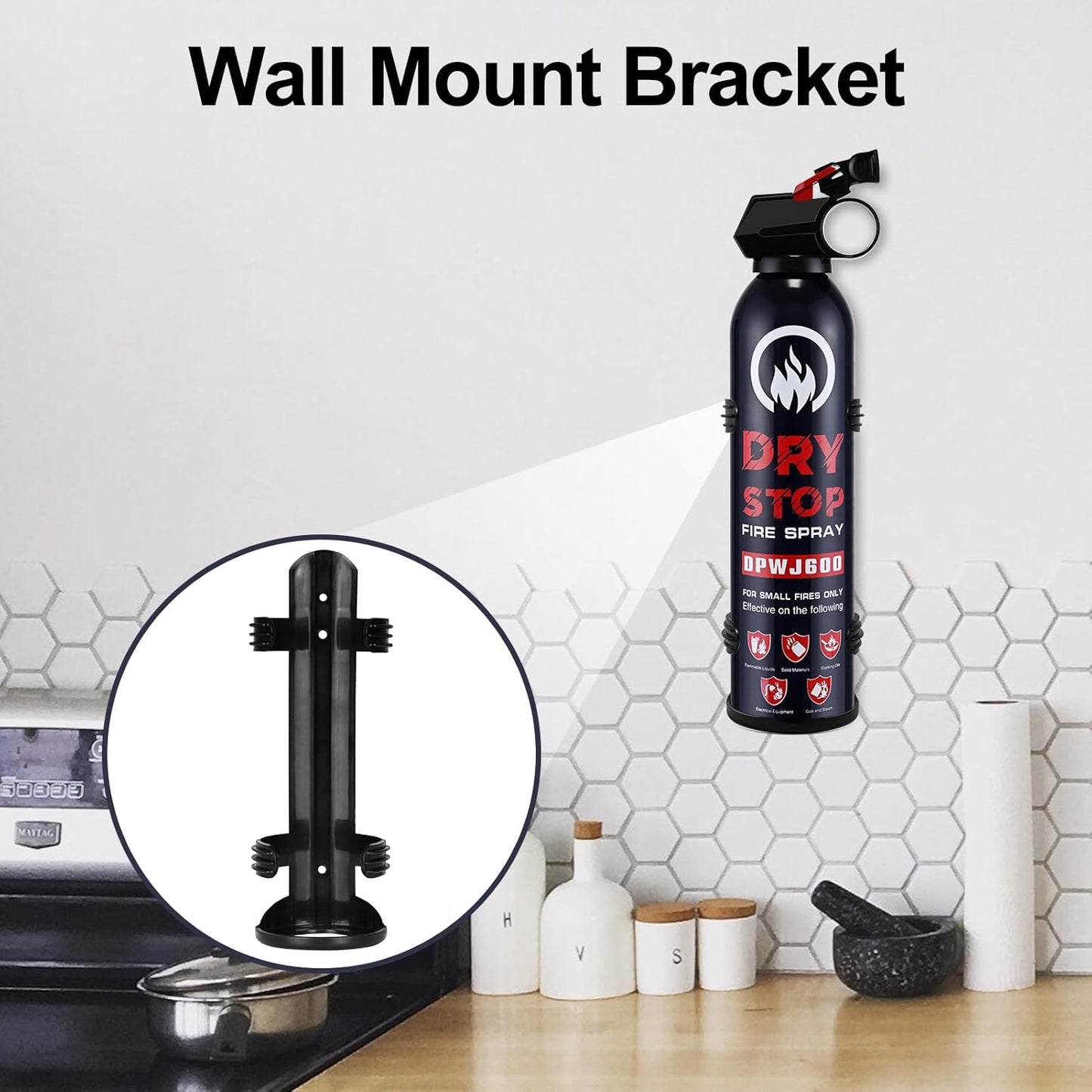 2Pack Dry Stop Fire Spray for Home - Auto Fire Extinguisher for Truck Vehicle, 600g Dry Chemical Powder A B C Fire Extinguisher for Kitchen, Car, Boat, Marine, Portable Use (2 Blue)