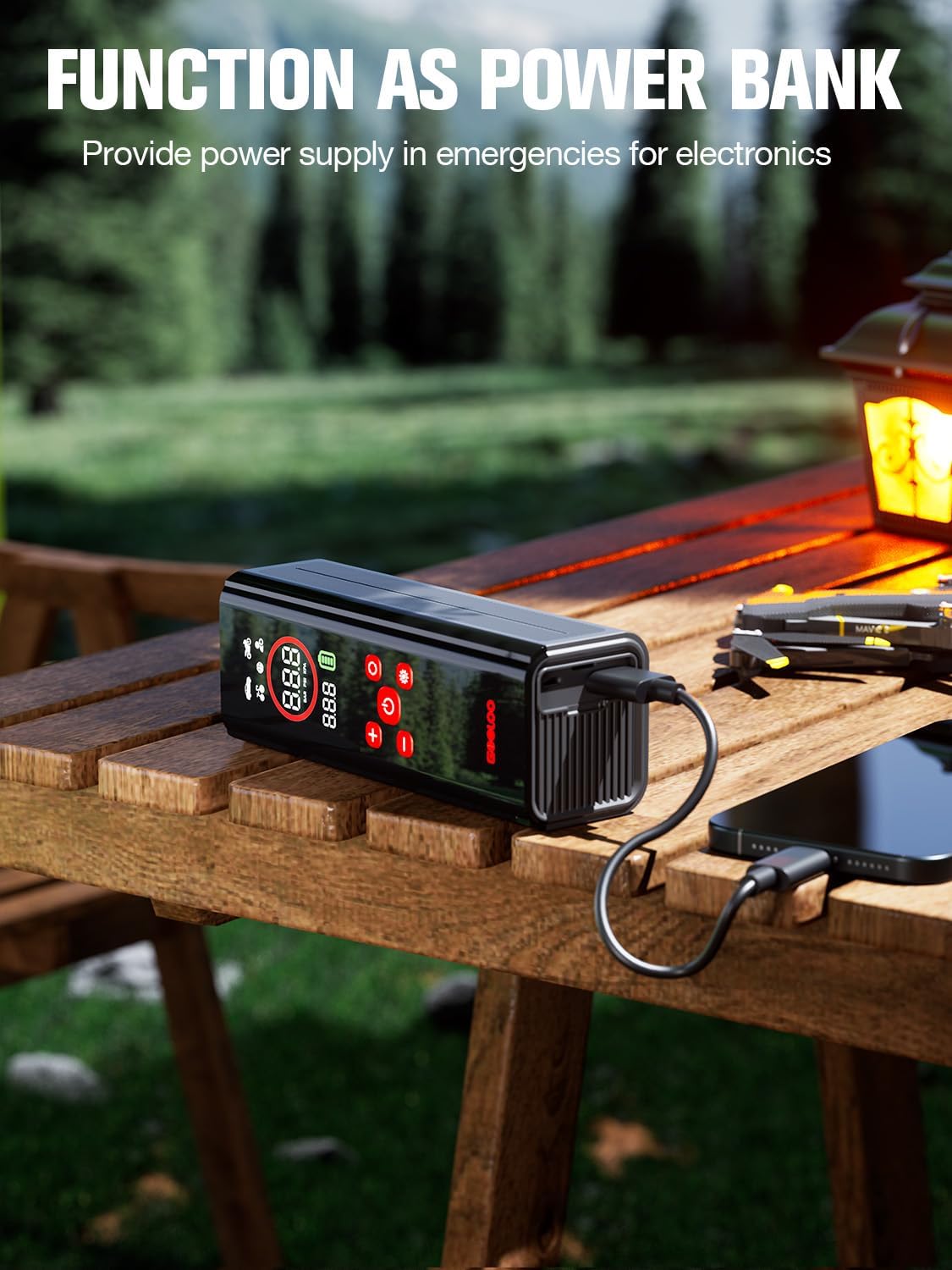 GOOLOO AP150 PRO Tire Inflator Portable Air Compressor, Upgraded UI Color LED Screen & 4X Faster Car Tire Air Pump with Tire Pressure Gauge, 12V Electric Tire Pump with Auto Shut-off for Car,Bike,Ball