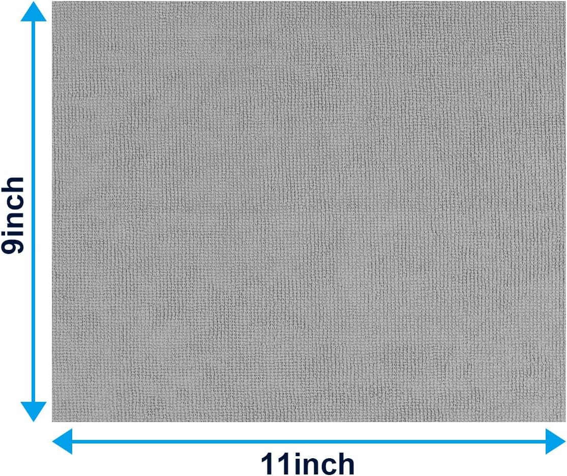 GLIMGLINT Microfiber Cleaning Cloth, 100 Pack Cleaning Rags, Lint-Free, Ultra Absorbent Reusable Paper Towels for Home, Kitchen, Car, Garage or Shop, Dish Rags, 11" x 9", Grey