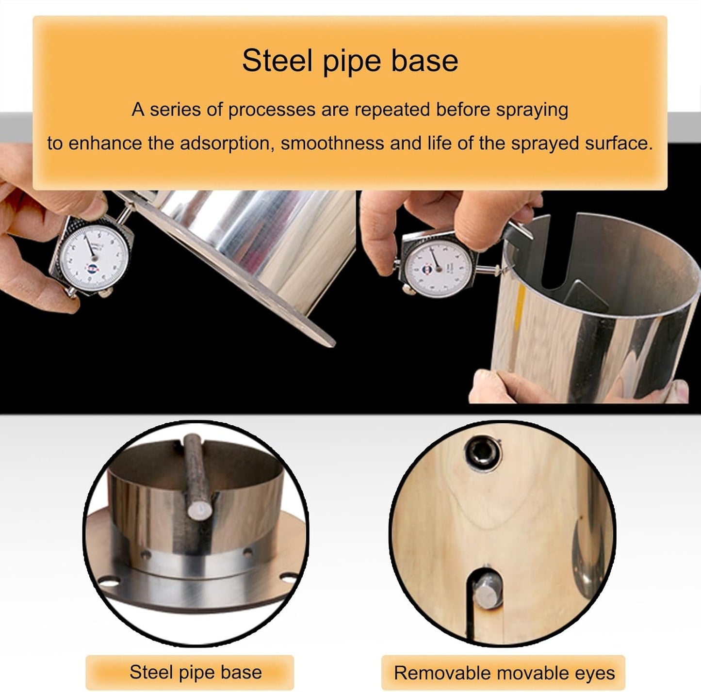 Safety Barrier Bollard, Steel Car Parking Protection Posts, Caution Cones, Driveway Barrier, Parking Stopper for Garage, Perfect for Traffic-Sensitive Area(Yellow (2PCS))