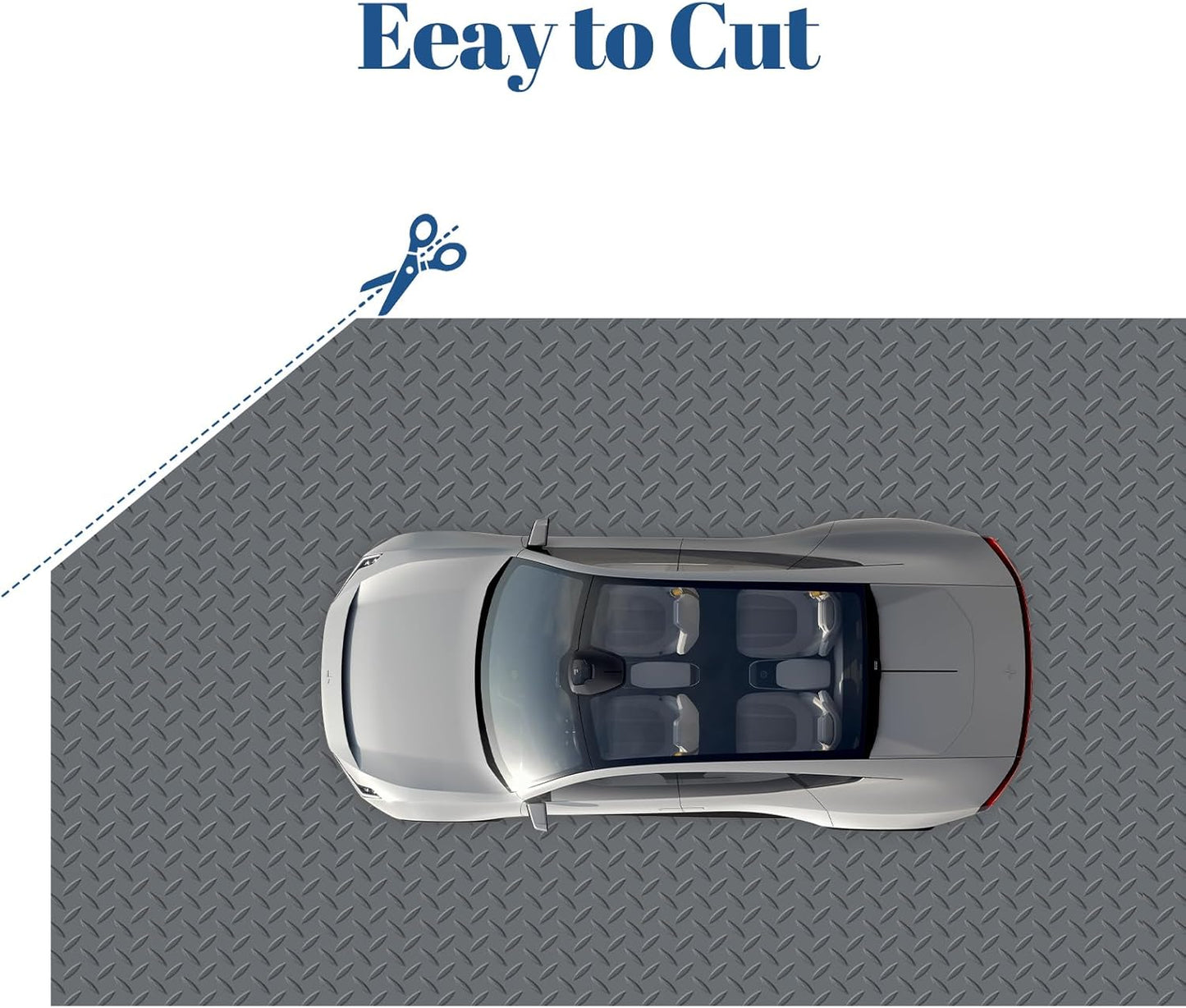 5 x 10 FT Garage Floor Mats - Slip Resistant Grip, Water & Stain Resistant PVC Mat for SUVs, RV Trailer,Truck,Pickup.2.8mm Thickened Diamond Plate Flooring Roll for Under Car,Parking Mats