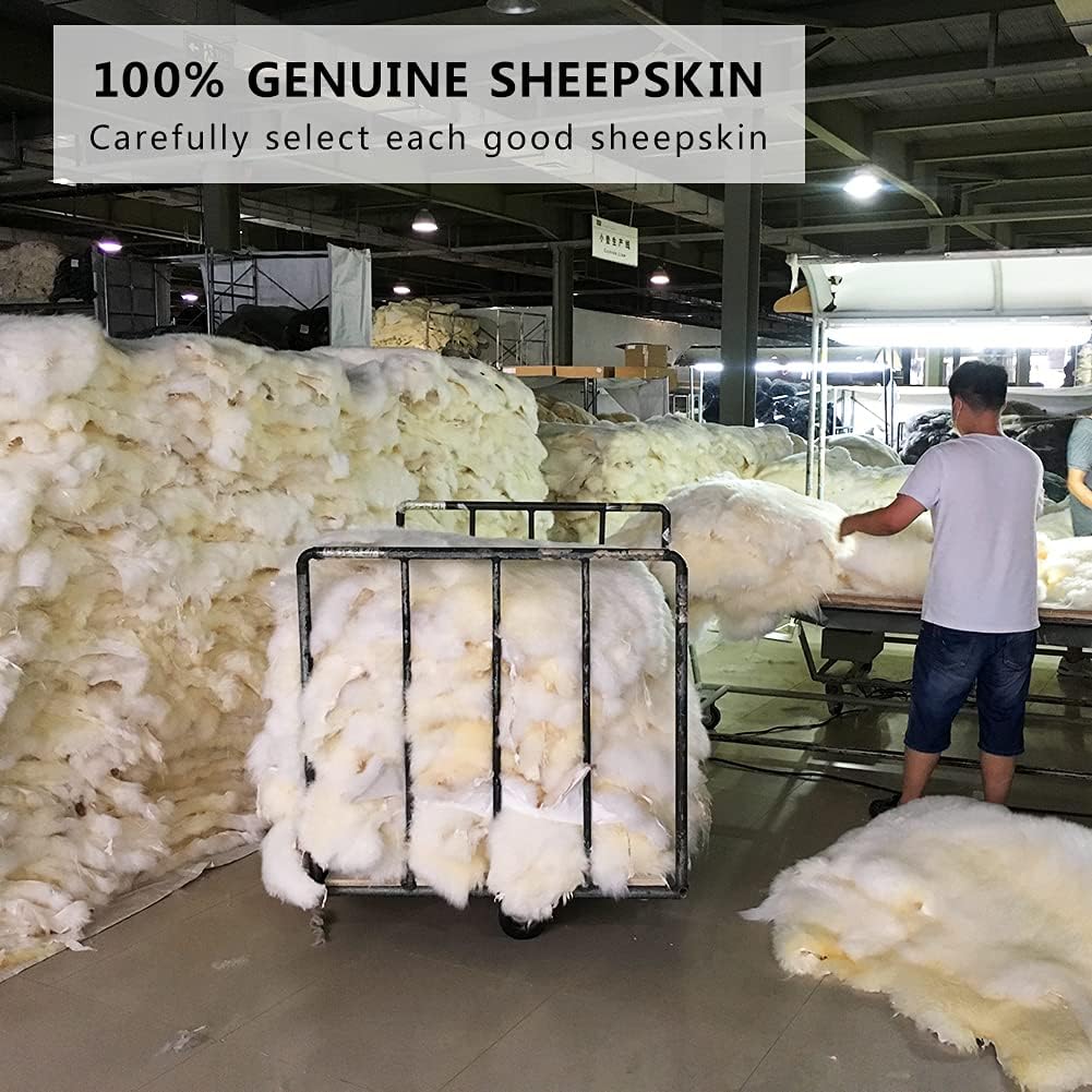 LLB Genuine Sheepskin Car Seat Cushion Seat Covers for Cars Trucks SUV Comfort Seat Protector Pad for Car Driver Seat Car Accessories (Grey, 2 Front Seat Cushions & Bench Seat Cushion-3 Pcs)