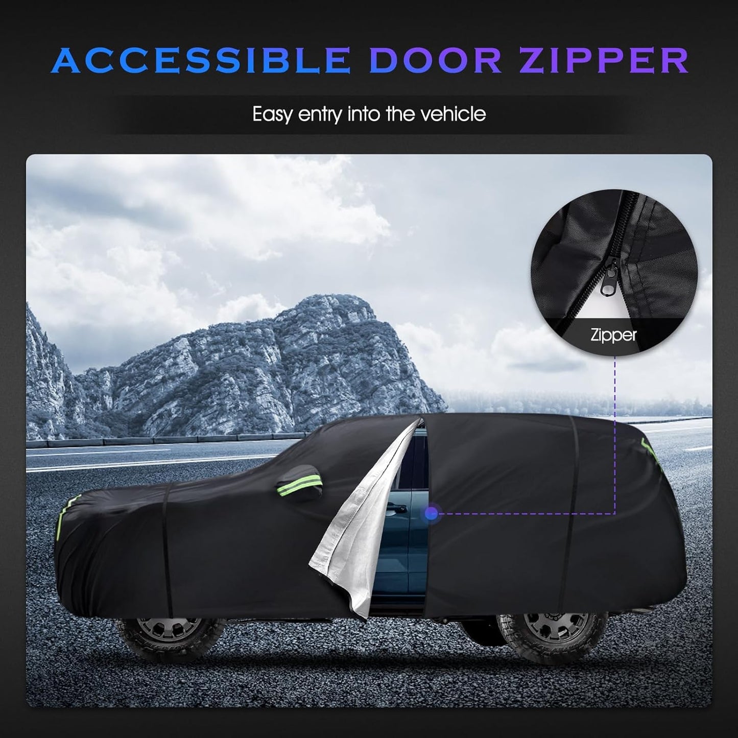 Car Cover Custom Fit for Toyota 4Runner 1995-2025,6 Layers Truck Cover Waterproof All Weather for Automobiles,Outdoor Full Exterior Cover,Rain, Sun, Wind Protection,Black