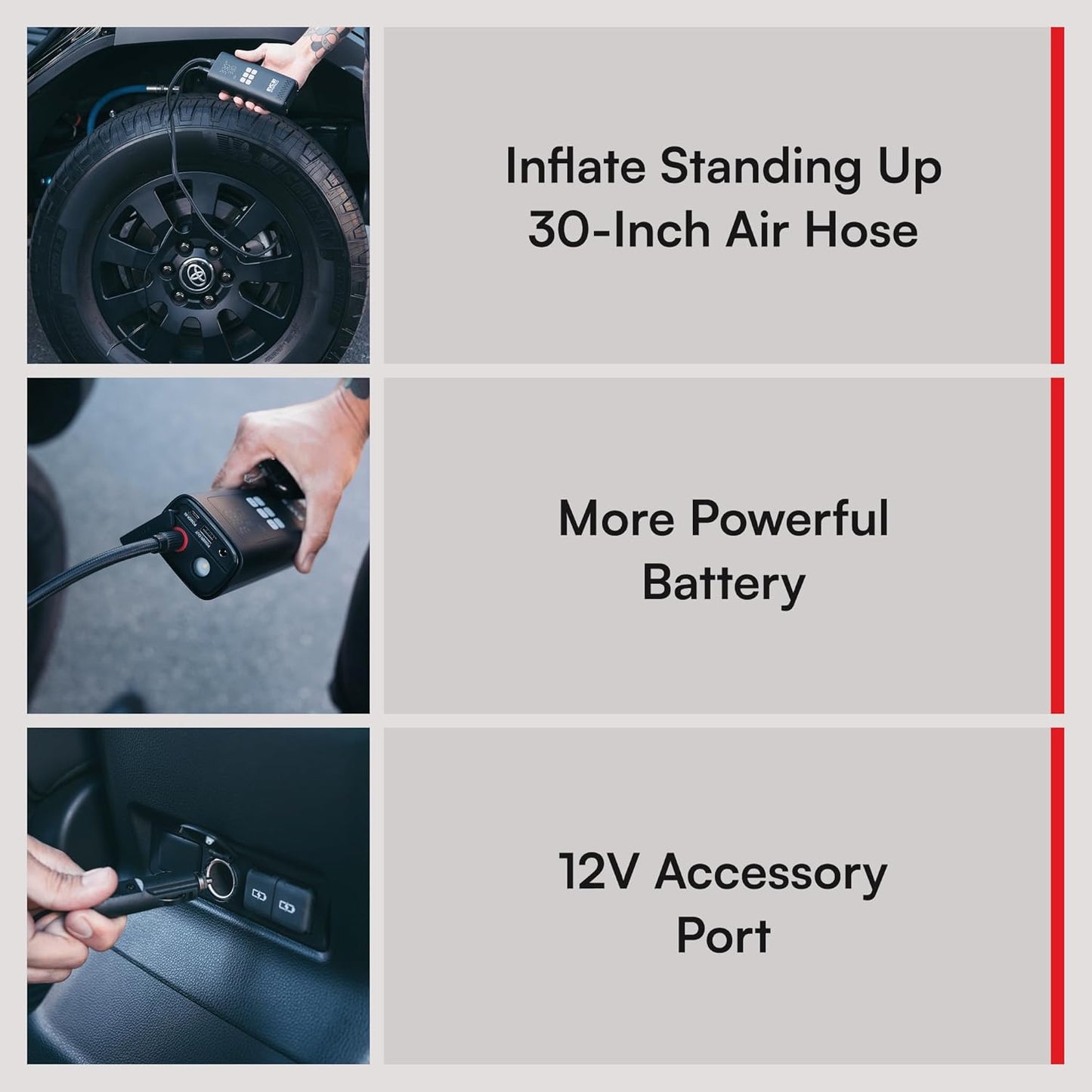 Viair Every Vehicle Carry EVC31 PRO - rechargeable, portable air compressor, dual power source, LED gauge w/preset - Tire Inflator Ideal for LT truck & suv's, cars, motorcycles, & E-bikes