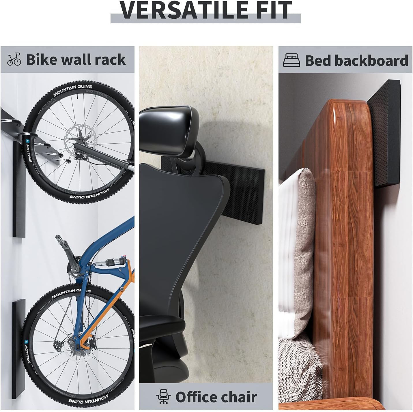 GWP02S Garage Wall Protector Car Door Protectors, Garage Accessories, Parking Stopper for Garage, Tool-Free, Designed in Germany (4-Pack Black)