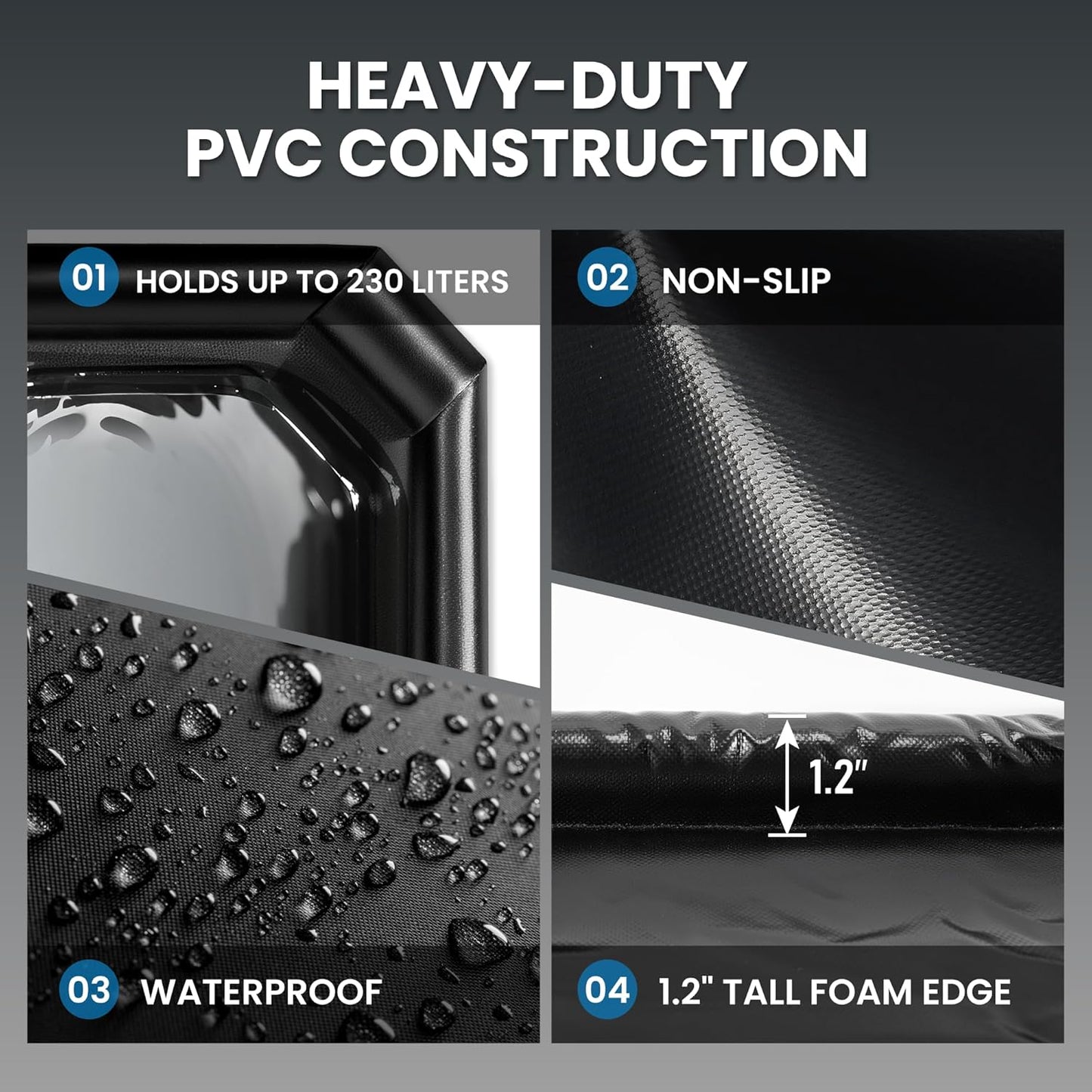 Easy to Clean Heavy-Duty PVC Garage Floor Mat with Waterproof Containment Protection for Cars SUVs Trucks Parking Garages Non-Slip Durable Containment Mat Multiple (7'9"x16')