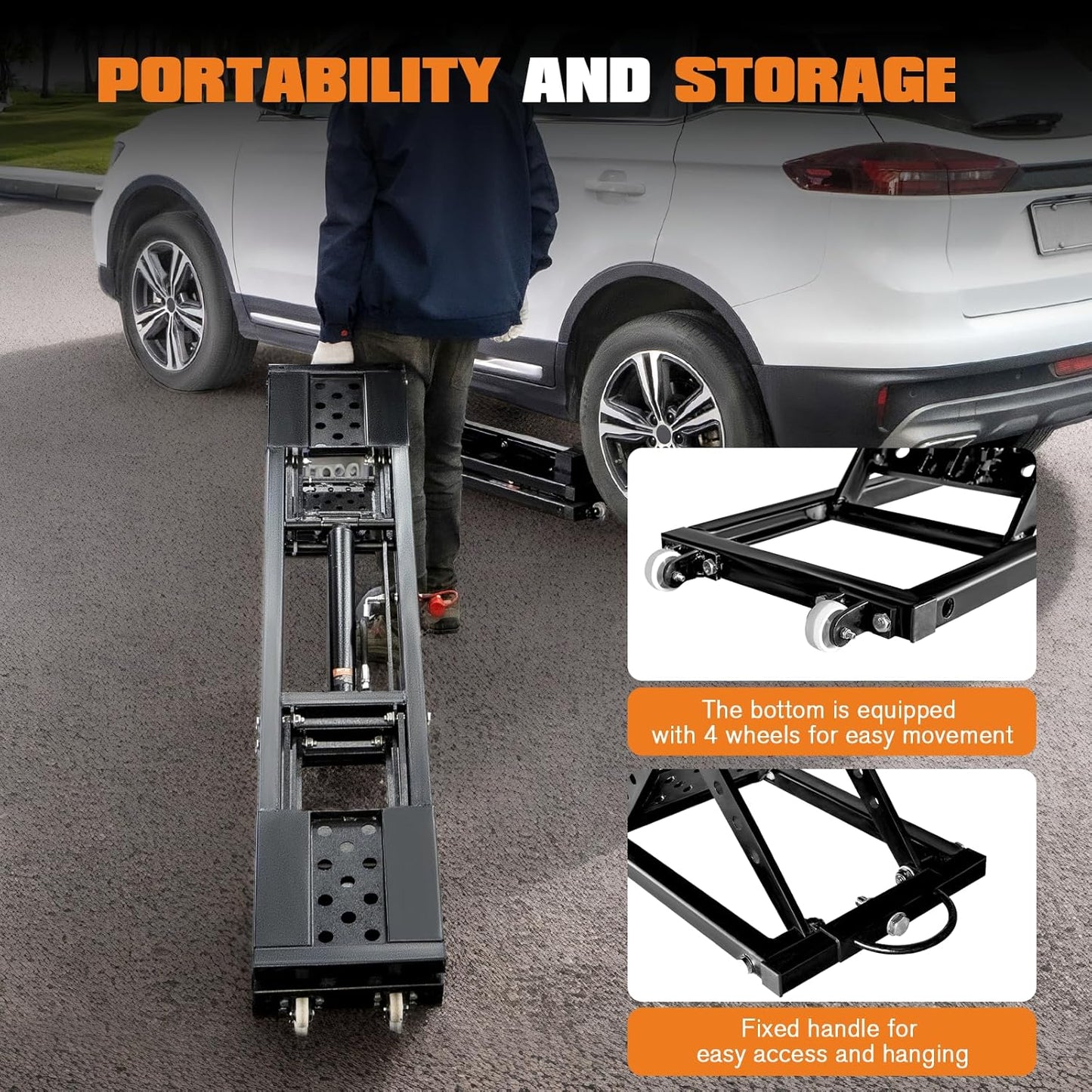 Jocisland Portable Car Lift, Capable of Lifting 5000 LBS Quick Jack with a Maximum Height of 26", Car Lifts for Home Garage and Shop