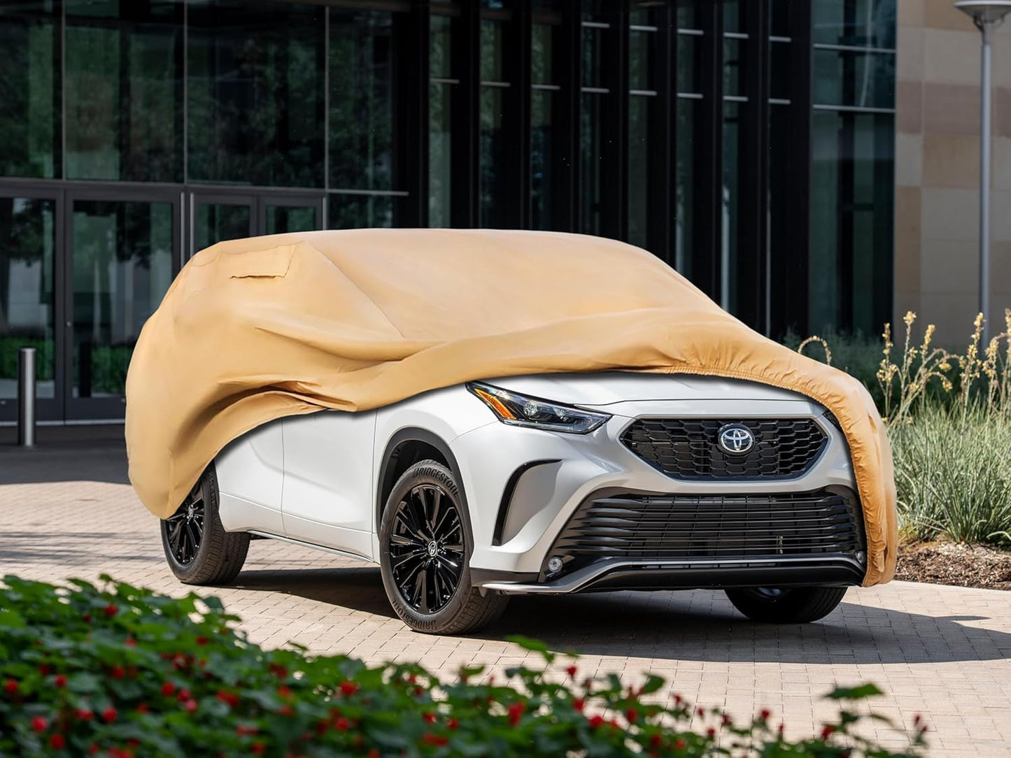 Heavy Duty Outdoor Car Cover Custom Fit for Toyota Highlander,Windproof All Weather Waterproof Sun Rain UV Dust Snow Protection Outdoor Car Covers