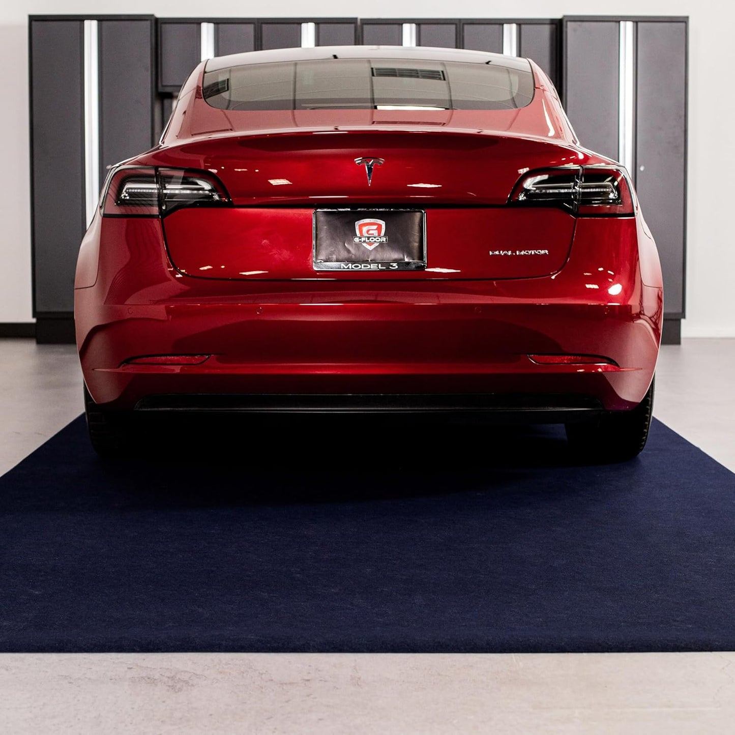 G-Floor Drip & Dry Absorbent (7'6" x 17', Blue) Floor Mat with Waterproof Vinyl Backing for Protecting Your Garage Floor - Just Unroll to Install!