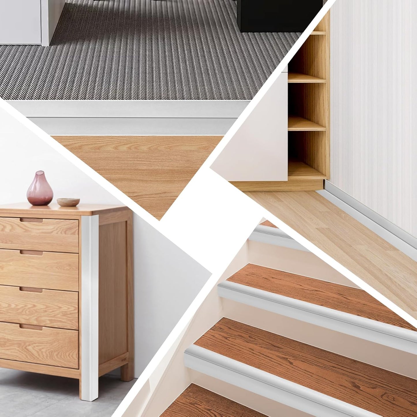 Wall Corner Protector Moulding Trim Peel and Stick Wall Corner Guards Trim Flexible Self Adhesive Edge Protector Moulding, 2.4 in x 40 Ft, Silver