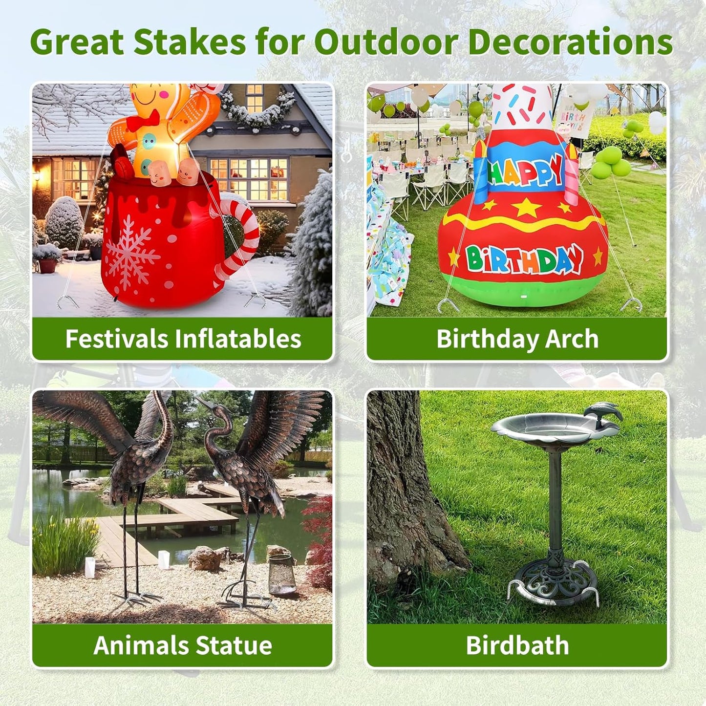 12 Inch Ground Stakes Heavy Duty J Hook 60-Pack Metal Spikes Galvanized Ground Hooks Anchors Rebar Ground Stakes for Fence Tent Gazbo Bounce House and Outdoor Decorations Inflatables