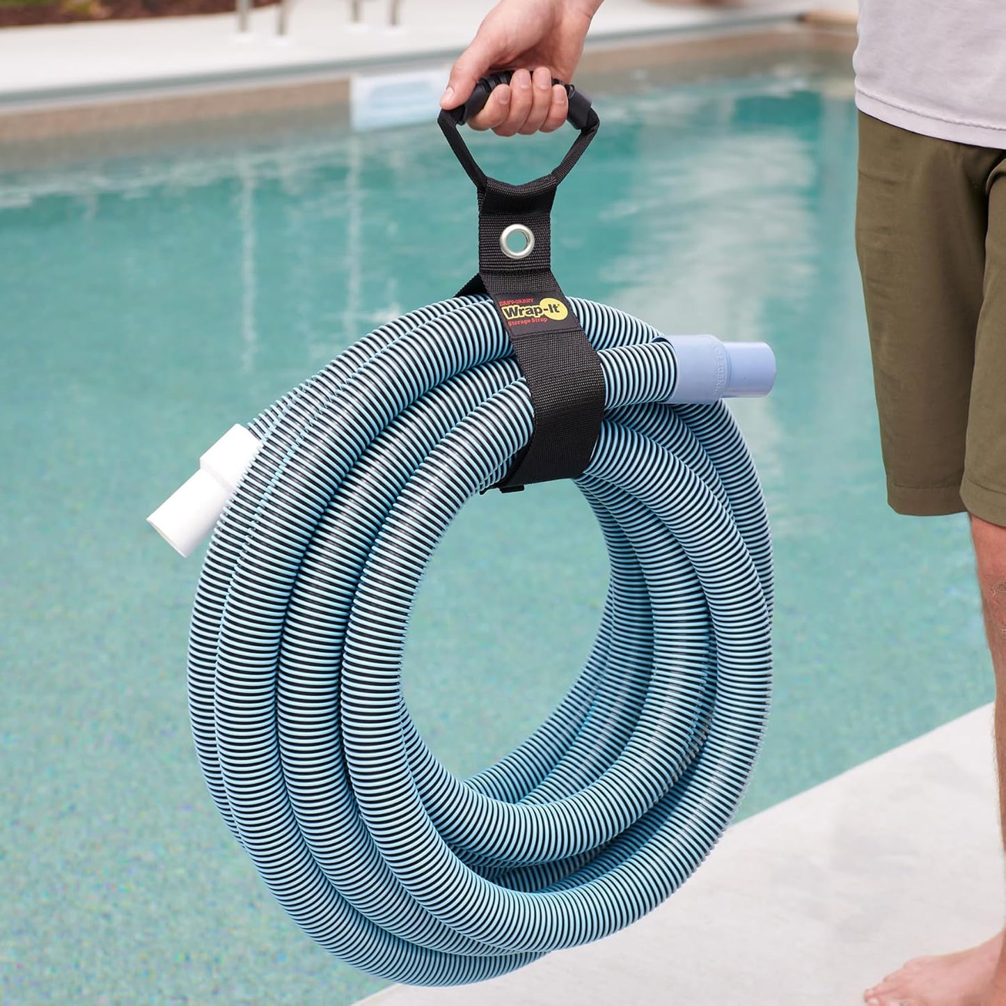 Easy-Carry Wrap-It Storage Straps - 28” (2-Pack) Blaze Orange with Grommet - Heavy Duty Wrap It Storage Straps and Extension Cord Wrap for Water Hose Storage