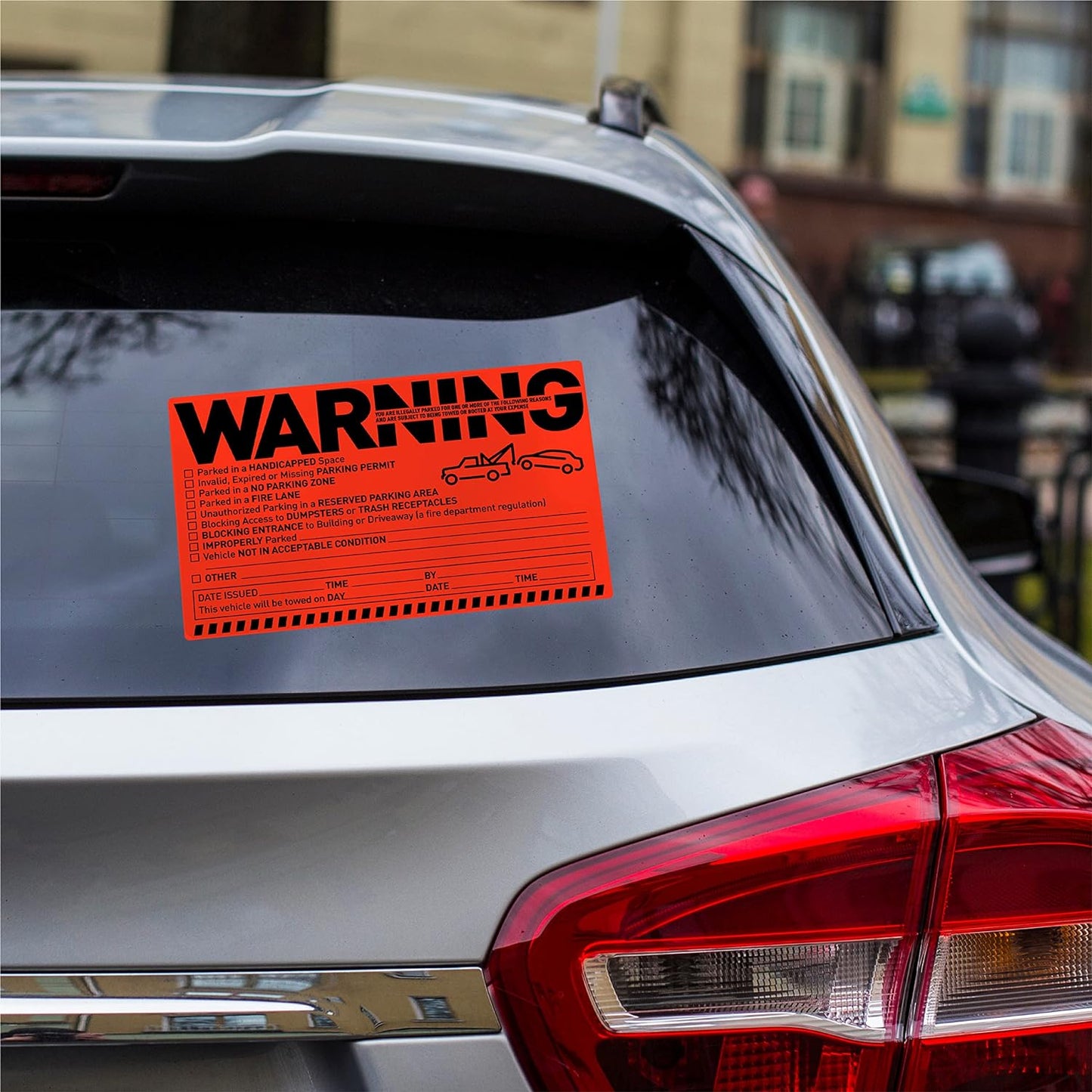 Easykart Labels 250 Parking Violation Notice Tow Stickers for Car Vehicle - Private Parking Warning Adhesive Car Window Fluorescent Labels (5 Pack)