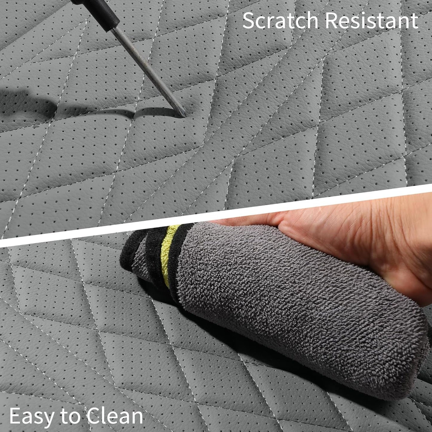 Car Seat Cover Custom Fit for Dodge Ram 1500 2500 3500 2002-2024 Faux Leather Seat Cover Set Compatible with Crew Quad Regular Cab Pickup Truck Cushions (Black Redline, Full Set, Curved Rear)