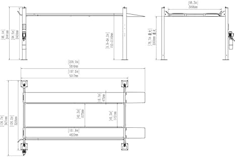 11,000 lbs Four Post Parking Lift, 110V Heavy Duty 4 Post Lift, Suit for Workshop, Maintenance Shop 3 Year Warranty