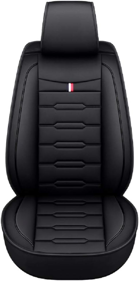Seat Covers Full Set, Waterproof Leather Seat Covers for Cars, 5 Seats Universal Car Seat Protectors, Black Car Seat Covers Car Seat Cushions Fit for Most Cars (Black)