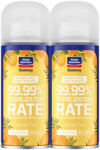 Glodway Whole Car Air Refresher Spray,Odor Eliminator Eliminates Strong Vehicle Odors,Lemon Scent-6 Ounce Spray Bottle (Plack of 2)