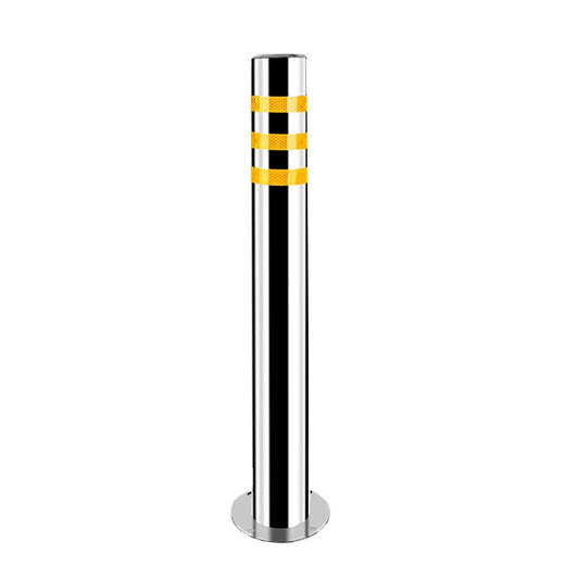 Stainless Steel Parking Bollards for Driveway, Industrial Safety Bollards Reflective Channelizer Post, Parking Barrier, Sturdy and Durable, Easy to Install, for Crowd Control(Silver (1pcs),8.9*75cm/3.