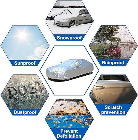 KouKou Oxford Waterproof SUV Car Cover Suitable for GMC Acadia from 2007 to 2025, Windproof All Weather Waterproof Outdoor Cover Sun Rain UV Dust Snow Protection.