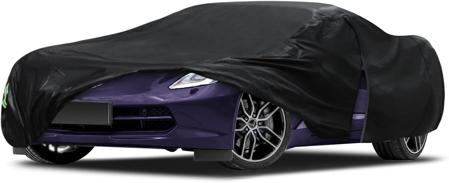 Migaven 6 Layers Car Cover Custom Fit for Corvette C4 C5 C6 C7 C8 1980–2023, Waterproof Full Exterior Cover with Door Zipper (Not Include Mirror Pocket)
