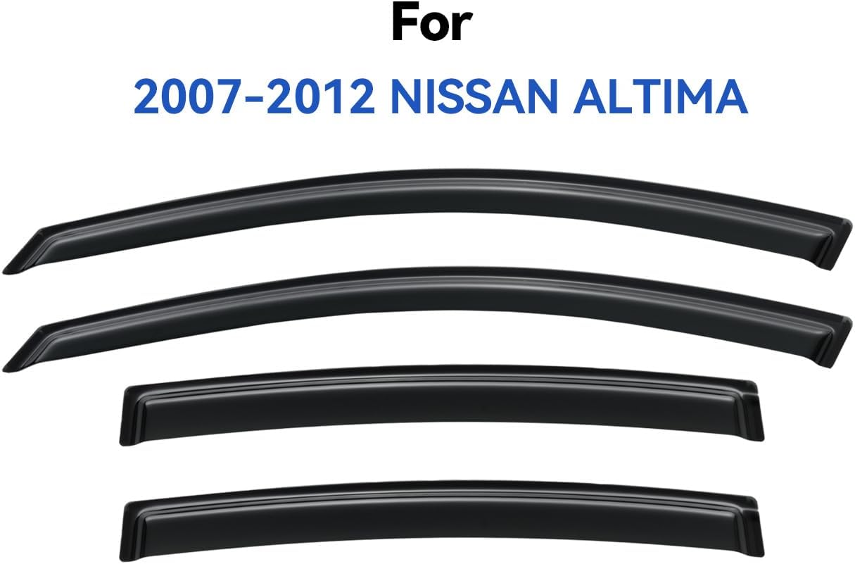 Window Visors Rain Guards Shield for 2007-2012 Nissan Altima, Out-Channel Window Vent Wind Deflectors Visors Shades for 07-12 Altima