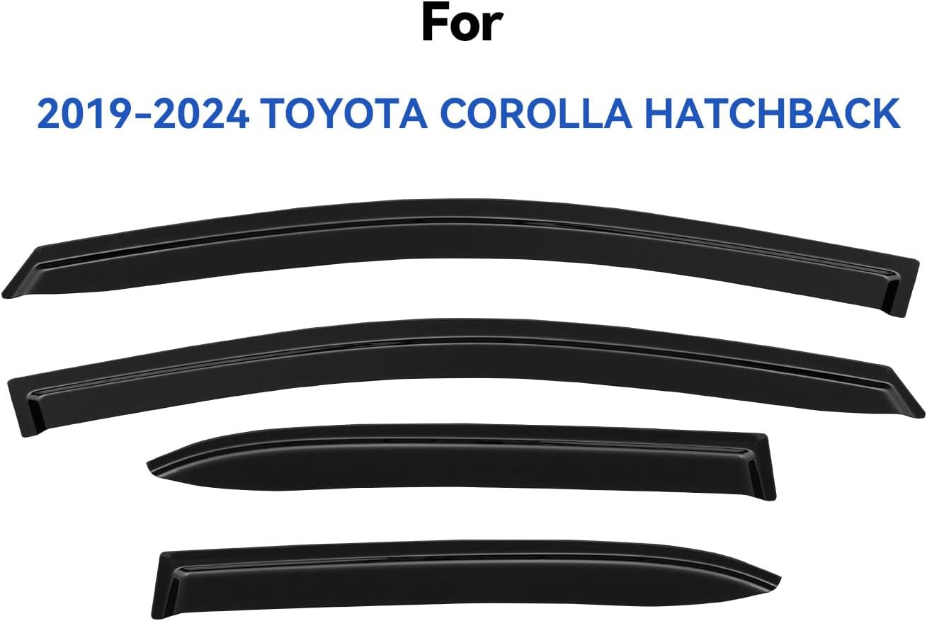 Window Visors Rain Guards for 2019-2025 Toyota Corolla Hatchback, Out-Channel Window Vent Wind Deflectors Visors Shades for 19 20 21 22 23 24 25 Corolla Hatchback