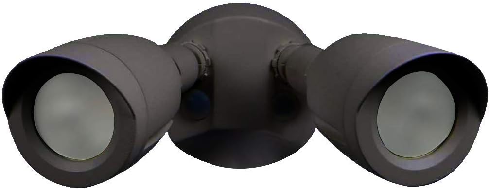 Ciata Flood Lights Outdoor, 20-Watt LED Bullet Head Security Flood Lights, Dual Head, RoHS and FCC Complaint, IP65 Rated, 1900 Lumens, 2KV Surge Protection, Die-Cast Aluminum in Bronze Finish – 3000K