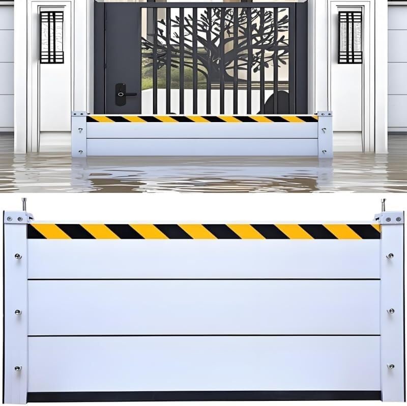 Flood Barriers for Home Exterior,Aluminum Alloy Outdoor Garage Doors Water Barriers for Flooding(H7.9Inch,L22FT)