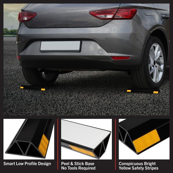 Stalwart Garage Parking Aid - 16-inch Garage Car Stop Indicator 2-Pack - Easy Peel and Stick Parking Stopper - Car Accessories