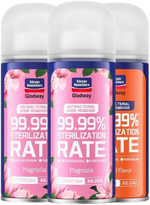 Glodway Whole Car Air Refresher,Odor Eliminator Remover Spray For Car,Two Kinds Scents Freshener With Odour Eliminator Technology,Long-Lasting Scent,6 Ounce(Pack of 3)