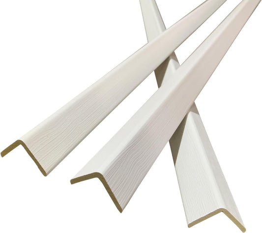 Wall Corner Protector 6PCS 45" Corner Molding Trim White Wood Grain Corner Trim Decorative Strips for Door and Window Frames Mirror Edges Ceramic Tiles, and Wooden Wall Edges.