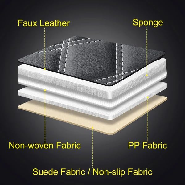 LUCKYMAN CLUB F150 Faux Leather Seat Covers Fit for 2015-2024 2025 F150 SuperCrew and 2017-2024 2025 F250 F350 F450 Super Duty Crew Cab Pickup Trucks(Full Set, Black&White)