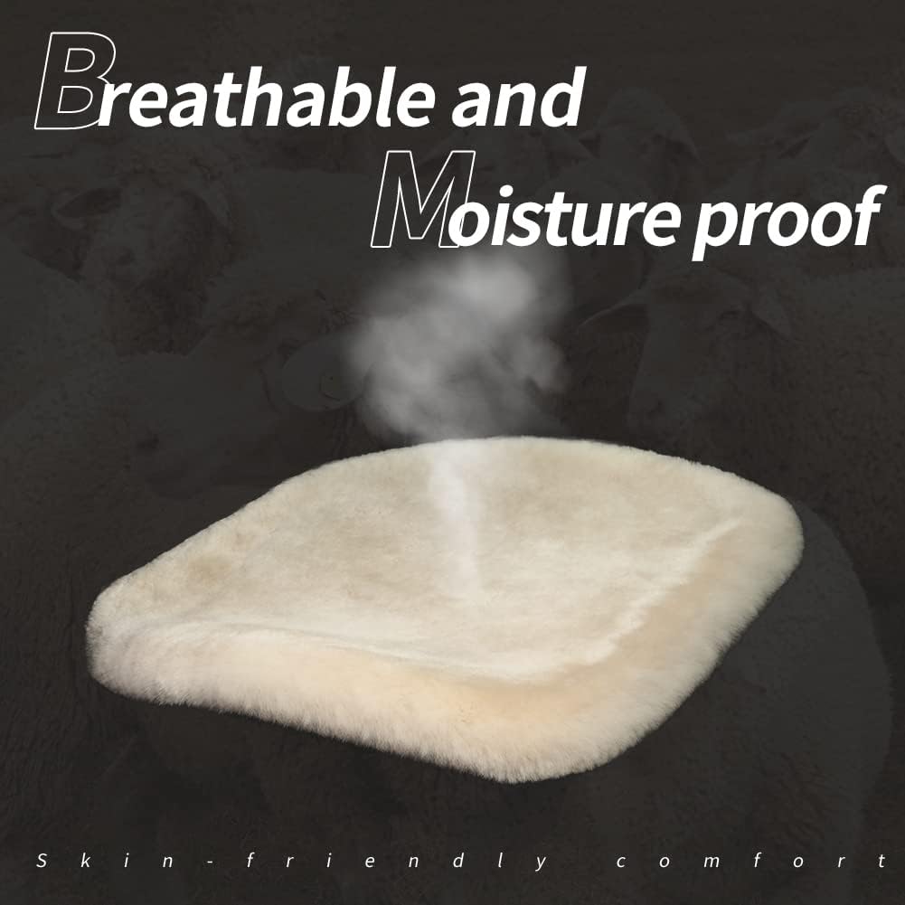 LLB Genuine Sheepskin Car Seat Cushion Seat Covers for Cars Trucks SUV Comfort Seat Protector Pad for Car Driver Seat Car Accessories for Women Office Chair Car Decor (Grey, Front Seat Cushion-1 Pc)