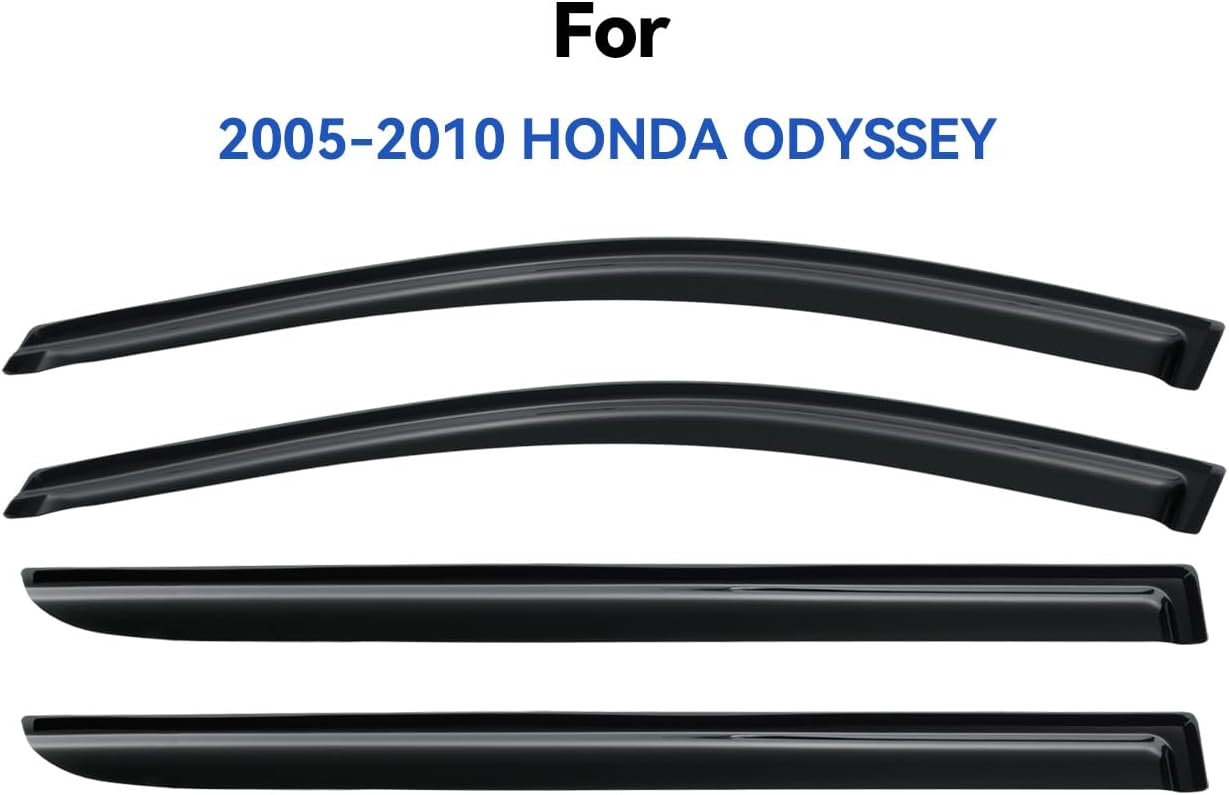Window Visors Rain Guards for 2005 2006 2007 2008 2009 2010 Honda Odyssey, Out-Channel Window Vent Wind Deflectors Visors Shades for 05 06 07 08 09 10 Odyssey