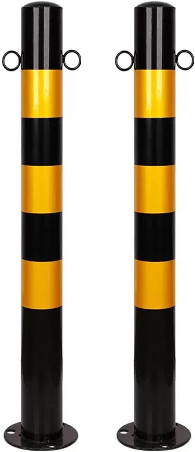 Safety Barrier Bollard for Driveways, Parking Bollard for Warehouse, Traffic Barricade Cones, Parking Stopper for Garage, for Construction Sites etc(Black (2PCS))